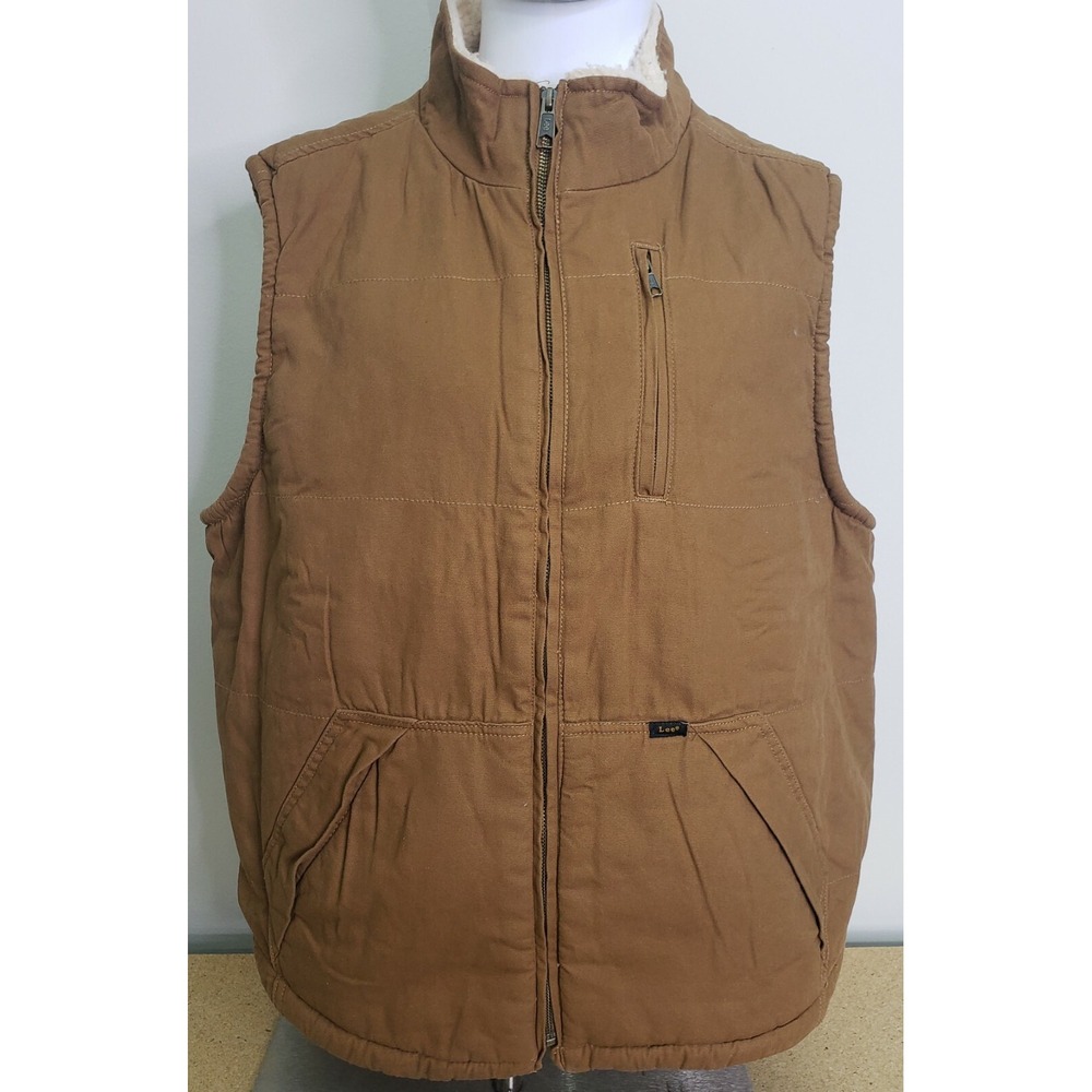 LEE Premium Select Workwear Vest Tobacco Size XL Sherpa Lined For Warmth
